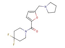 4,4-difluoro-1-[5-(pyrrolidin-1-ylmethyl)-2-furoyl]piperidine