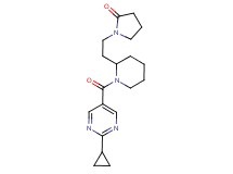 1-(2-{1-[(2-cyclopropyl-5-pyrimidinyl)carbonyl]-2-piperidinyl}ethyl)-2-pyrrolidinone