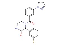 3-(3-fluorophenyl)-4-[3-(1H-pyrazol-1-yl)benzoyl]-2-piperazinone