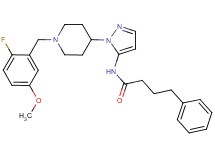 N-{1-[1-(2-fluoro-5-methoxybenzyl)-4-piperidinyl]-1H-pyrazol-5-yl}-4-phenylbutanamide