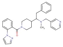 N-methyl-2-phenyl-1-{1-[2-(1H-pyrazol-1-yl)benzoyl]-4-piperidinyl}-N-(3-pyridinylmethyl)ethanamine