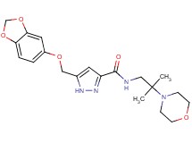 5-[(1,3-benzodioxol-5-yloxy)methyl]-N-[2-methyl-2-(4-morpholinyl)propyl]-1H-pyrazole-3-carboxamide