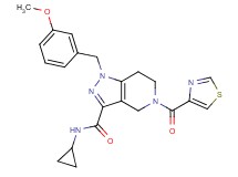 N-cyclopropyl-1-(3-methoxybenzyl)-5-(1,3-thiazol-4-ylcarbonyl)-4,5,6,7-tetrahydro-1H-pyrazolo[4,3-c]pyridine-3-carboxamide