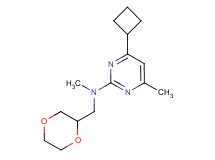 4-cyclobutyl-N-(1,4-dioxan-2-ylmethyl)-N,6-dimethylpyrimidin-2-amine