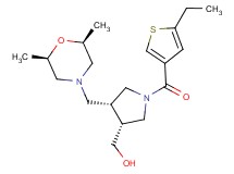 {(3R*,4R*)-4-{[(2R*,6S*)-2,6-dimethylmorpholin-4-yl]methyl}-1-[(5-ethyl-3-thienyl)carbonyl]pyrrolidin-3-yl}methanol