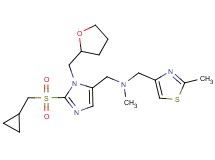 1-[2-[(cyclopropylmethyl)sulfonyl]-1-(tetrahydro-2-furanylmethyl)-1H-imidazol-5-yl]-N-methyl-N-[(2-methyl-1,3-thiazol-4-yl)methyl]methanamine