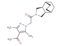 1-(1-{2-[(1R*,2R*,6S*,7S*)-4-azatricyclo[5.2.2.0~2,6~]undec-4-yl]-2-oxoethyl}-3,5-dimethyl-1H-pyrazol-4-yl)ethanone