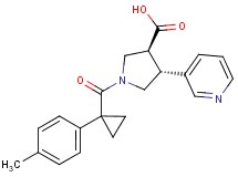(3S*,4R*)-1-{[1-(4-methylphenyl)cyclopropyl]carbonyl}-4-pyridin-3-ylpyrrolidine-3-carboxylic acid