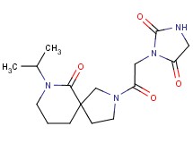 3-[2-(7-isopropyl-6-oxo-2,7-diazaspiro[4.5]dec-2-yl)-2-oxoethyl]imidazolidine-2,4-dione