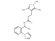 N-{1-[2-(1H-pyrazol-1-yl)phenyl]ethyl}-3-(1,3,5-trimethyl-1H-pyrazol-4-yl)propanamide
