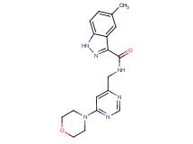 5-methyl-N-{[6-(4-morpholinyl)-4-pyrimidinyl]methyl}-1H-indazole-3-carboxamide