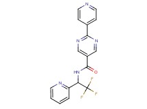 2-pyridin-4-yl-N-(2,2,2-trifluoro-1-pyridin-2-ylethyl)pyrimidine-5-carboxamide