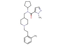 N-cyclopentyl-1-methyl-N-({1-[2-(2-methylphenyl)ethyl]-4-piperidinyl}methyl)-1H-pyrazole-5-carboxamide
