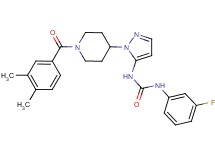 N-{1-[1-(3,4-dimethylbenzoyl)-4-piperidinyl]-1H-pyrazol-5-yl}-N'-(3-fluorophenyl)urea
