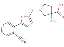 3-amino-1-{[5-(2-cyanophenyl)-2-furyl]methyl}pyrrolidine-3-carboxylic acid