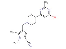 4-{[4-(6-hydroxy-2-methyl-4-pyrimidinyl)-1-piperidinyl]methyl}-1,5-dimethyl-1H-pyrrole-2-carbonitrile
