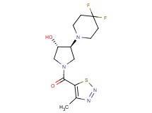 (3S*,4S*)-4-(4,4-difluoro-1-piperidinyl)-1-[(4-methyl-1,2,3-thiadiazol-5-yl)carbonyl]-3-pyrrolidinol