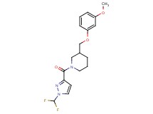 1-{[1-(difluoromethyl)-1H-pyrazol-3-yl]carbonyl}-3-[(3-methoxyphenoxy)methyl]piperidine