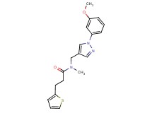 N-{[1-(3-methoxyphenyl)-1H-pyrazol-4-yl]methyl}-N-methyl-3-(2-thienyl)propanamide