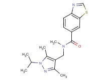 N-[(1-isopropyl-3,5-dimethyl-1H-pyrazol-4-yl)methyl]-N-methyl-1,3-benzothiazole-6-carboxamide