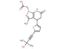 {4-[5-(3-hydroxy-3-methylbut-1-yn-1-yl)-2-thienyl]-3-methyl-6-oxo-4,5,6,7-tetrahydro-1H-pyrazolo[3,4-b]pyridin-1-yl}acetic acid