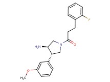 (3R*,4S*)-1-[3-(2-fluorophenyl)propanoyl]-4-(3-methoxyphenyl)pyrrolidin-3-amine