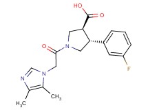 (3S*,4R*)-1-[(4,5-dimethyl-1H-imidazol-1-yl)acetyl]-4-(3-fluorophenyl)pyrrolidine-3-carboxylic acid