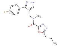 N-{[3-(4-fluorophenyl)-1H-pyrazol-4-yl]methyl}-N-methyl-5-propyl-1,3,4-oxadiazole-2-carboxamide