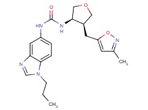 N-{(3R*,4S*)-4-[(3-methylisoxazol-5-yl)methyl]tetrahydrofuran-3-yl}-N'-(1-propyl-1H-benzimidazol-5-yl)urea