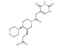 3-{(3R*,4S*)-1-[(2,4-dioxo-1,2,3,4-tetrahydropyrimidin-5-yl)acetyl]-4-morpholin-4-ylpiperidin-3-yl}propanoic acid