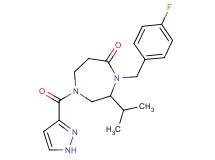 4-(4-fluorobenzyl)-3-isopropyl-1-(1H-pyrazol-3-ylcarbonyl)-1,4-diazepan-5-one