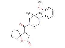 4-{[4-(2-methoxyphenyl)-3,3-dimethyl-1-piperazinyl]carbonyl}-1-oxaspiro[4.4]nonan-2-one