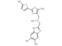 1-(5,6-dimethyl-1H-benzimidazol-2-yl)-N-methyl-N-{[5-methyl-2-(5-methyl-2-thienyl)-1,3-oxazol-4-yl]methyl}methanamine