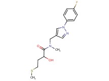 N-{[1-(4-fluorophenyl)-1H-pyrazol-4-yl]methyl}-2-hydroxy-N-methyl-4-(methylthio)butanamide