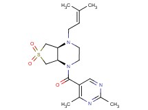 (4aS*,7aR*)-1-[(2,4-dimethyl-5-pyrimidinyl)carbonyl]-4-(3-methyl-2-buten-1-yl)octahydrothieno[3,4-b]pyrazine 6,6-dioxide
