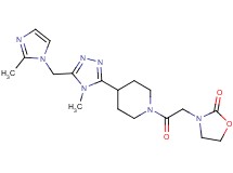 3-[2-(4-{4-methyl-5-[(2-methyl-1H-imidazol-1-yl)methyl]-4H-1,2,4-triazol-3-yl}piperidin-1-yl)-2-oxoethyl]-1,3-oxazolidin-2-one