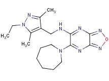 6-(1-azepanyl)-N-[(1-ethyl-3,5-dimethyl-1H-pyrazol-4-yl)methyl][1,2,5]oxadiazolo[3,4-b]pyrazin-5-amine