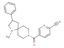 5-[(1-methyl-3-phenyl-1,8-diazaspiro[4.5]dec-8-yl)carbonyl]-2-pyridinecarbonitrile
