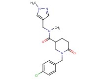 1-(4-chlorobenzyl)-N-methyl-N-[(1-methyl-1H-pyrazol-4-yl)methyl]-6-oxo-3-piperidinecarboxamide
