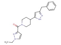 4-(3-benzyl-1H-pyrazol-5-yl)-1-[(1-ethyl-1H-pyrazol-3-yl)carbonyl]piperidine