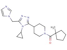 4-[4-cyclopropyl-5-(1H-imidazol-1-ylmethyl)-4H-1,2,4-triazol-3-yl]-1-[(1-methylcyclopentyl)carbonyl]piperidine