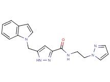 5-(1H-indol-1-ylmethyl)-N-[2-(1H-pyrazol-1-yl)ethyl]-1H-pyrazole-3-carboxamide
