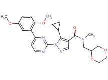5-cyclopropyl-1-[4-(2,5-dimethoxyphenyl)-2-pyrimidinyl]-N-(1,4-dioxan-2-ylmethyl)-N-methyl-1H-pyrazole-4-carboxamide