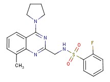 2-fluoro-N-{[8-methyl-4-(1-pyrrolidinyl)-2-quinazolinyl]methyl}benzenesulfonamide