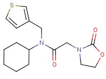 N-cyclohexyl-2-(2-oxo-1,3-oxazolidin-3-yl)-N-(3-thienylmethyl)acetamide