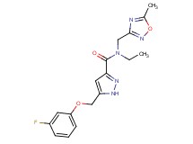 N-ethyl-5-[(3-fluorophenoxy)methyl]-N-[(5-methyl-1,2,4-oxadiazol-3-yl)methyl]-1H-pyrazole-3-carboxamide