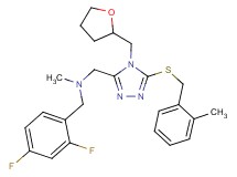 (2,4-difluorobenzyl)methyl{[5-[(2-methylbenzyl)thio]-4-(tetrahydro-2-furanylmethyl)-4H-1,2,4-triazol-3-yl]methyl}amine