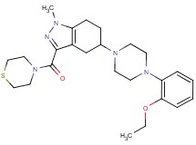 5-[4-(2-ethoxyphenyl)-1-piperazinyl]-1-methyl-3-(4-thiomorpholinylcarbonyl)-4,5,6,7-tetrahydro-1H-indazole