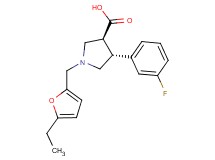 (3S*,4R*)-1-[(5-ethyl-2-furyl)methyl]-4-(3-fluorophenyl)pyrrolidine-3-carboxylic acid