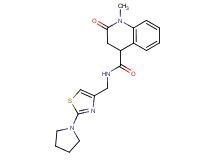 1-methyl-2-oxo-N-[(2-pyrrolidin-1-yl-1,3-thiazol-4-yl)methyl]-1,2,3,4-tetrahydroquinoline-4-carboxamide